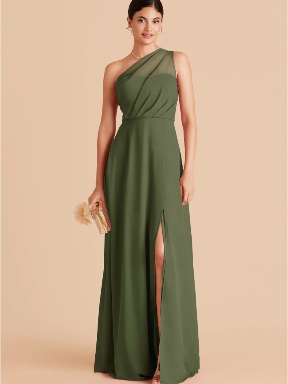 Birdy Grey Bridesmaid Dress in Olive Chiffon